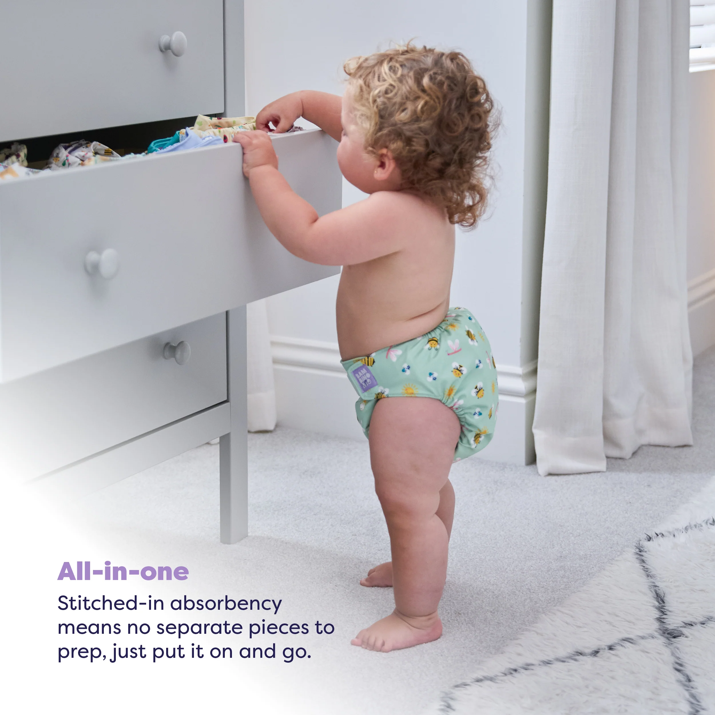 5 Pack Miosolo All-in-One Reusable Nappy in Bugs Life - Image 5