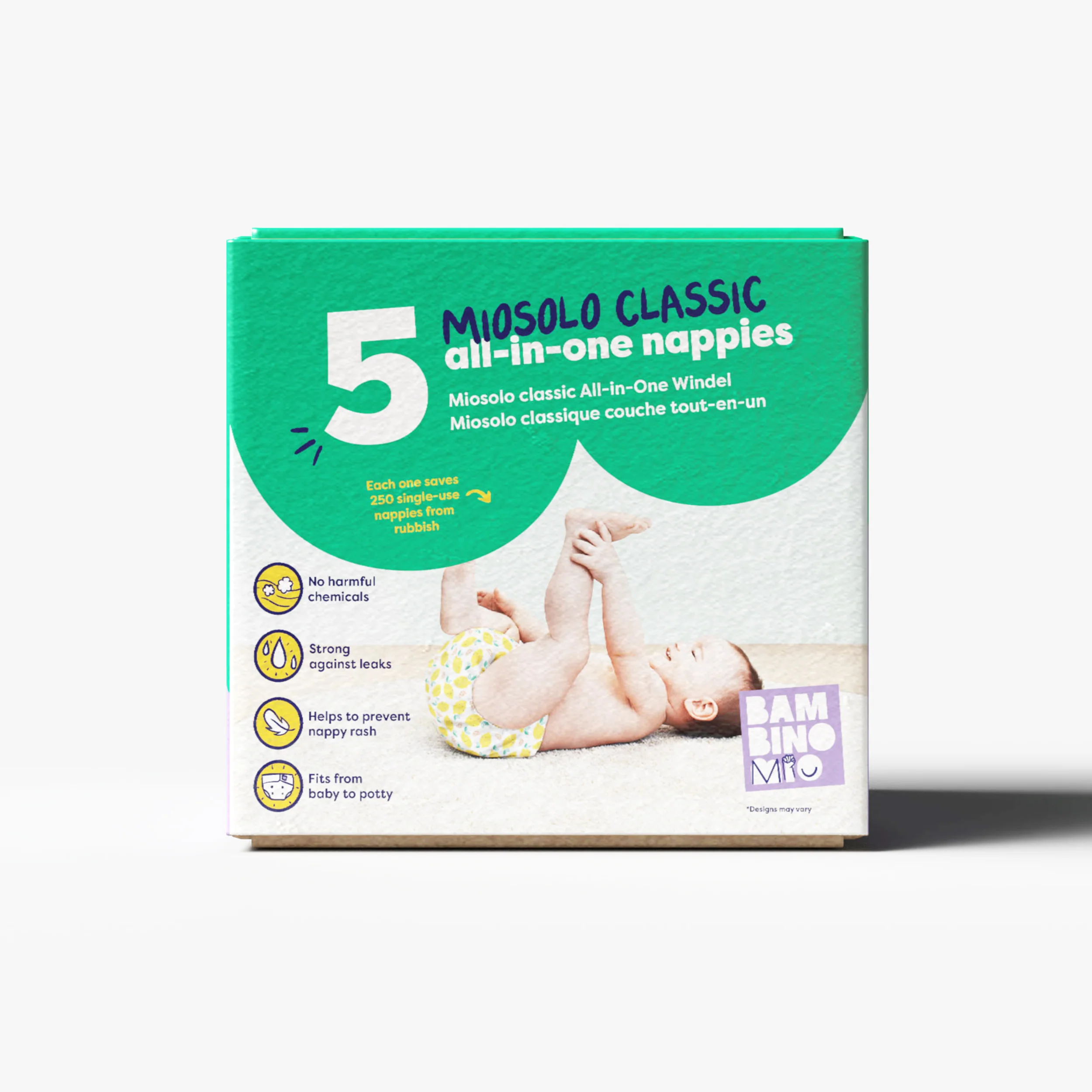 5 Pack Miosolo All-in-One Reusable Nappy in Bugs Life - Image 7