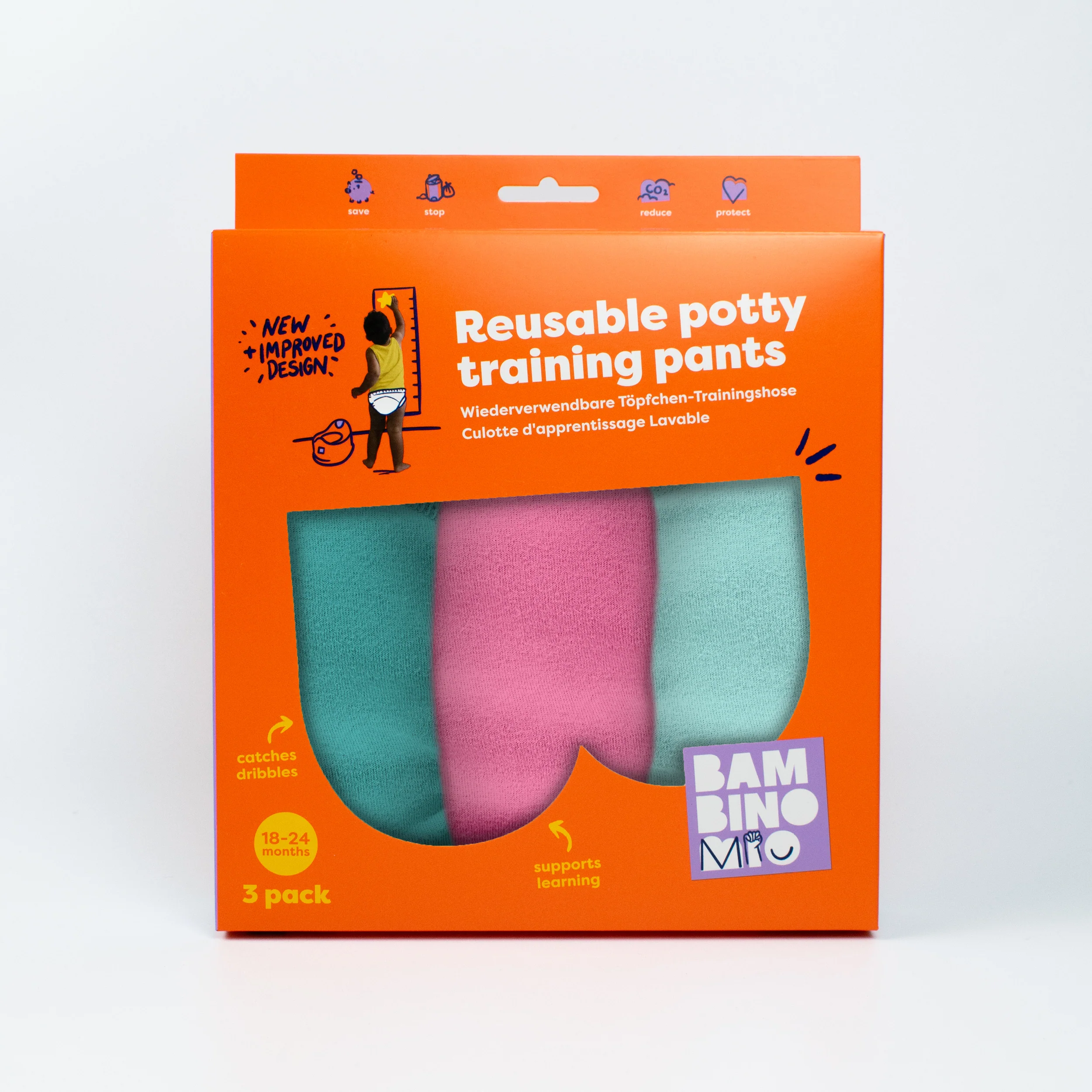 NEW: 3 Pack Reusable Potty Training Pants in Pink - Elite Design - Image 7