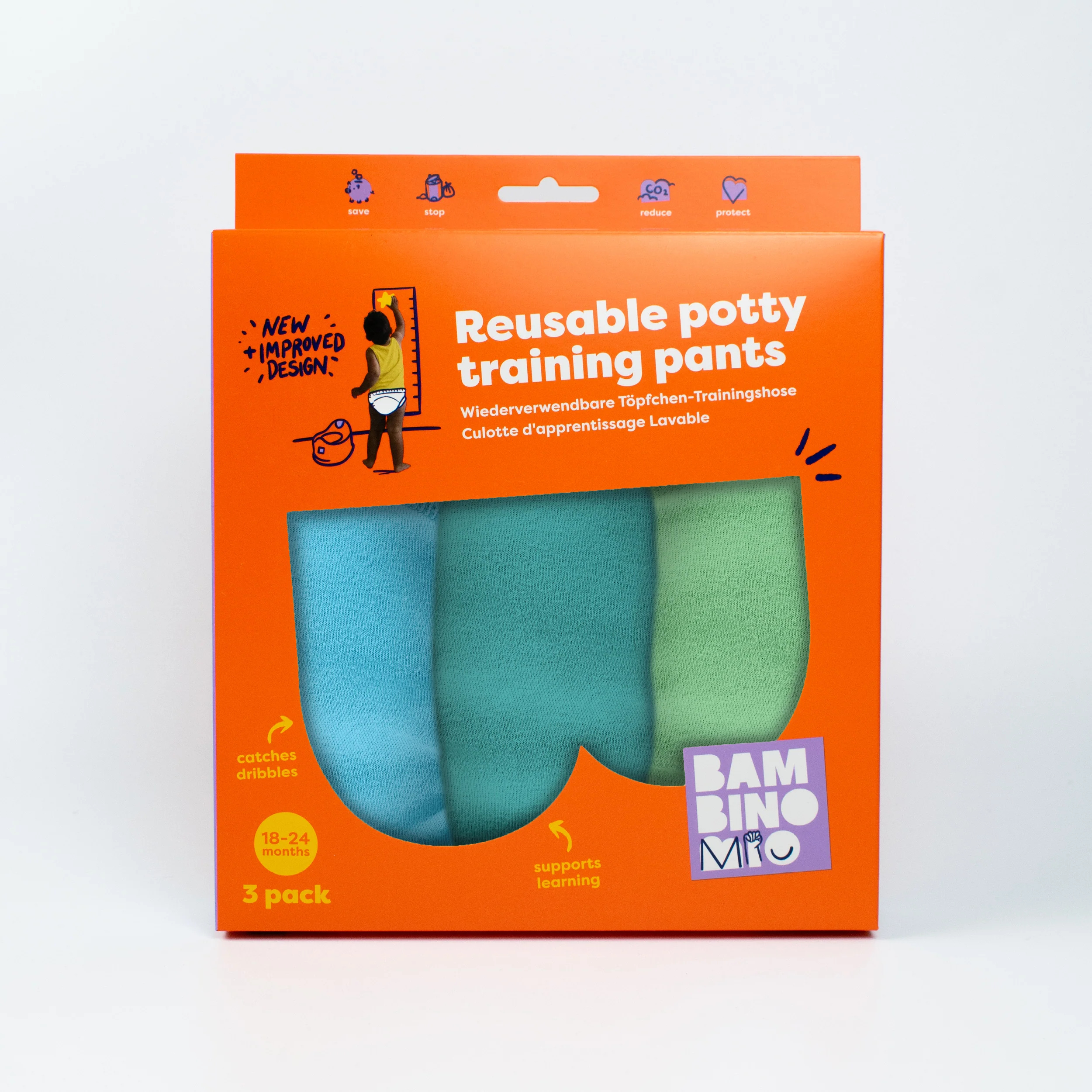 NEW: 3 Pack Reusable Potty Training Pants in Blue - Elite Design - Image 7