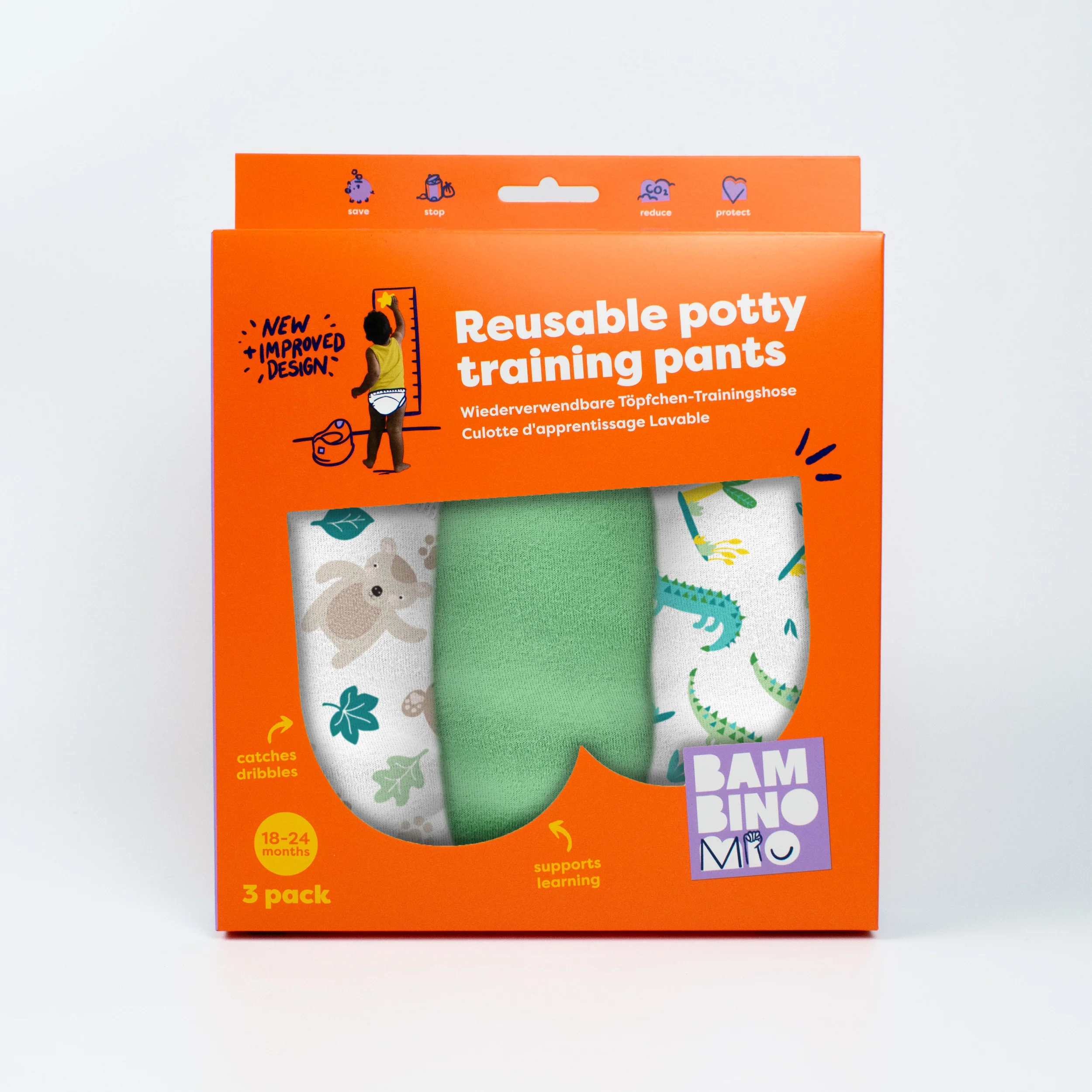 NEW: 3 Pack Reusable Potty Training Pants in Green Jungle - Elite Design - Image 7
