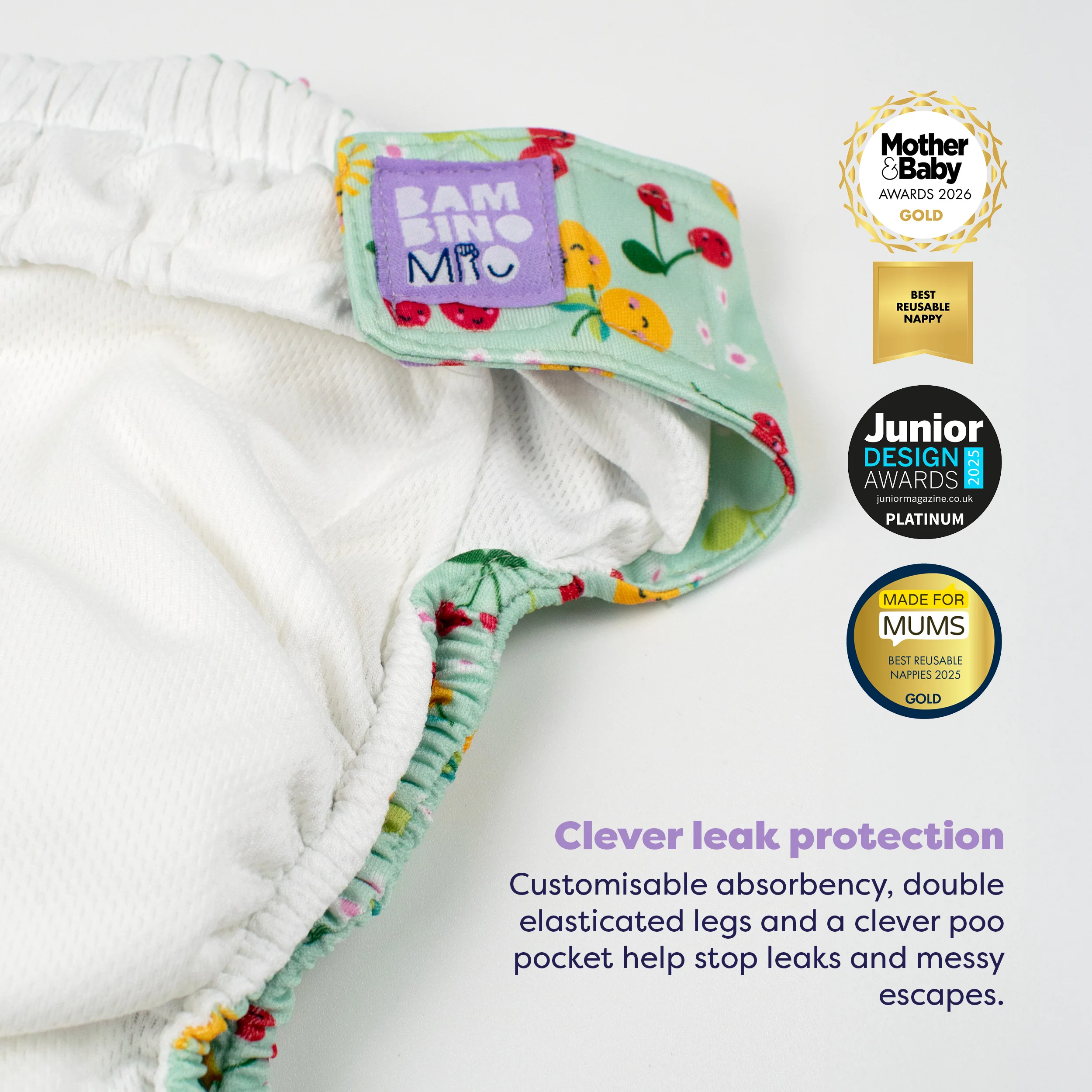 Revolutionary Reusable Nappy Bundle 5 Pack in Garden Party - Image 3