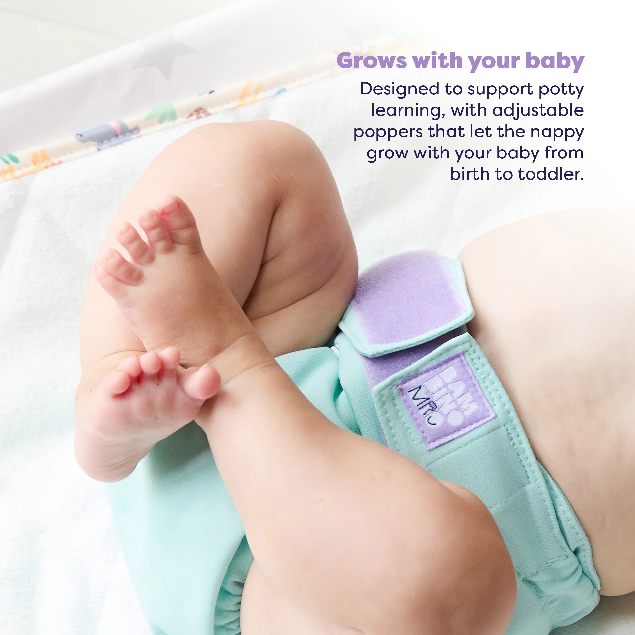 Revolutionary Reusable Nappy in Aqua - Image 4