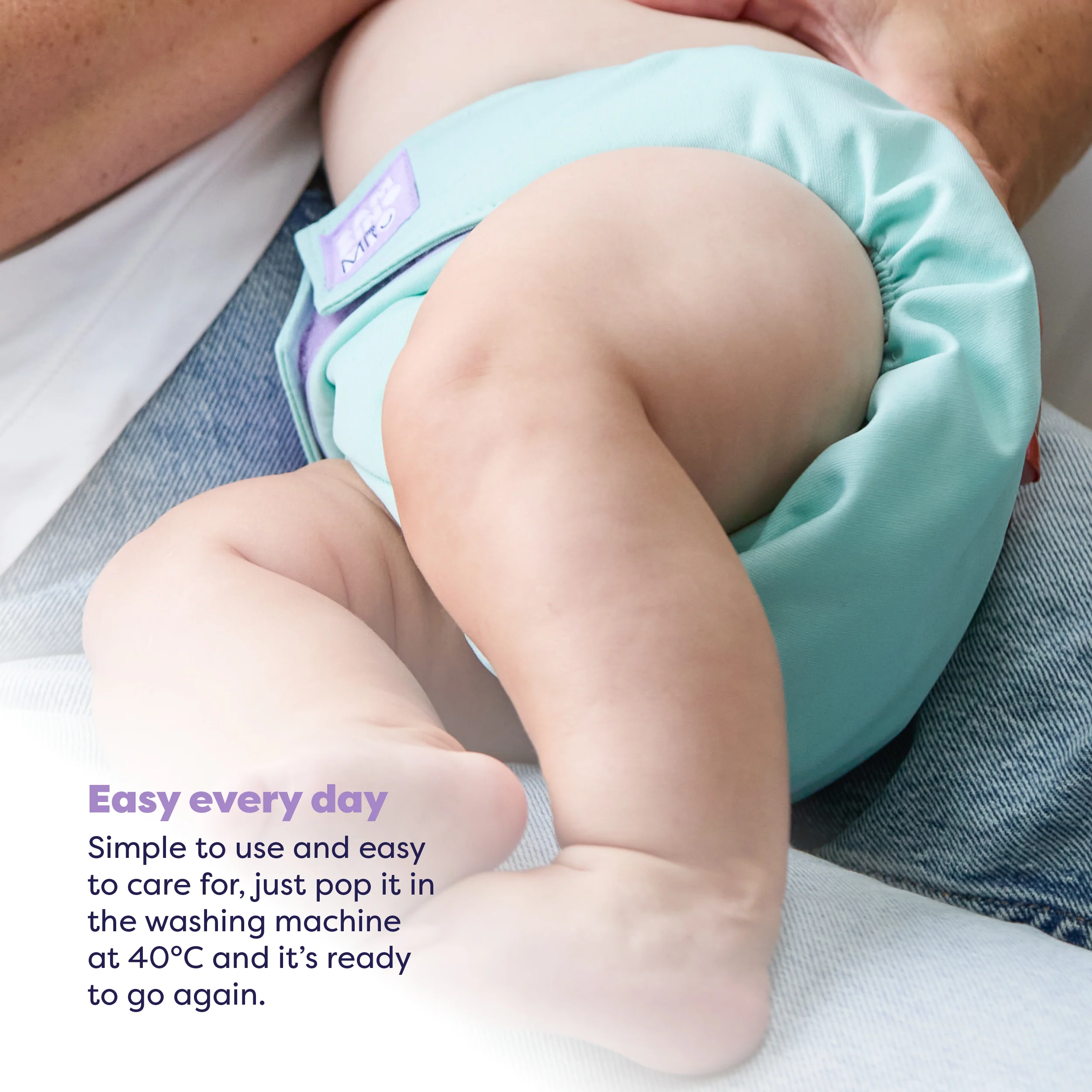 Revolutionary Reusable Nappy in Aqua - Image 5