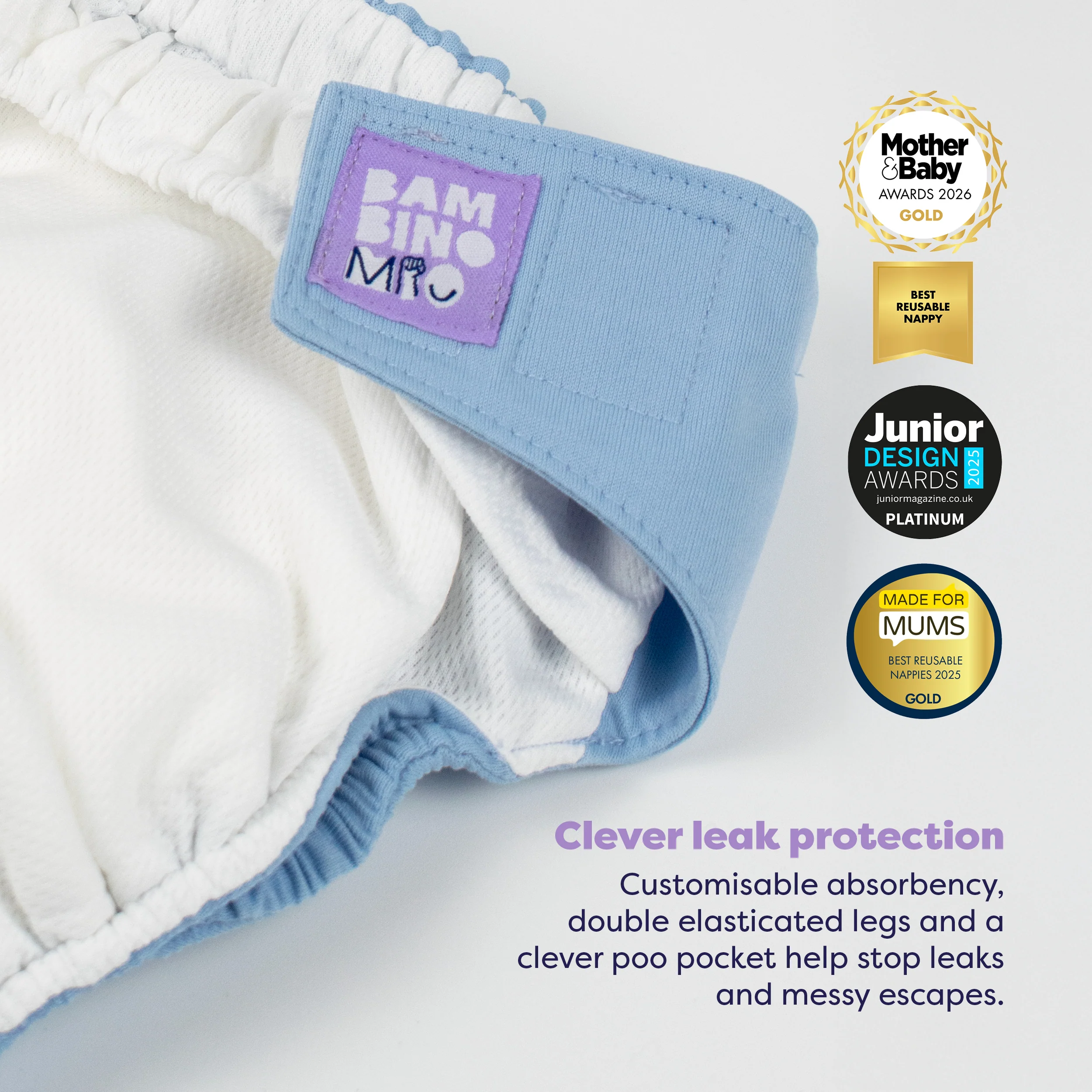 Revolutionary Reusable Nappy in Blue - Image 3