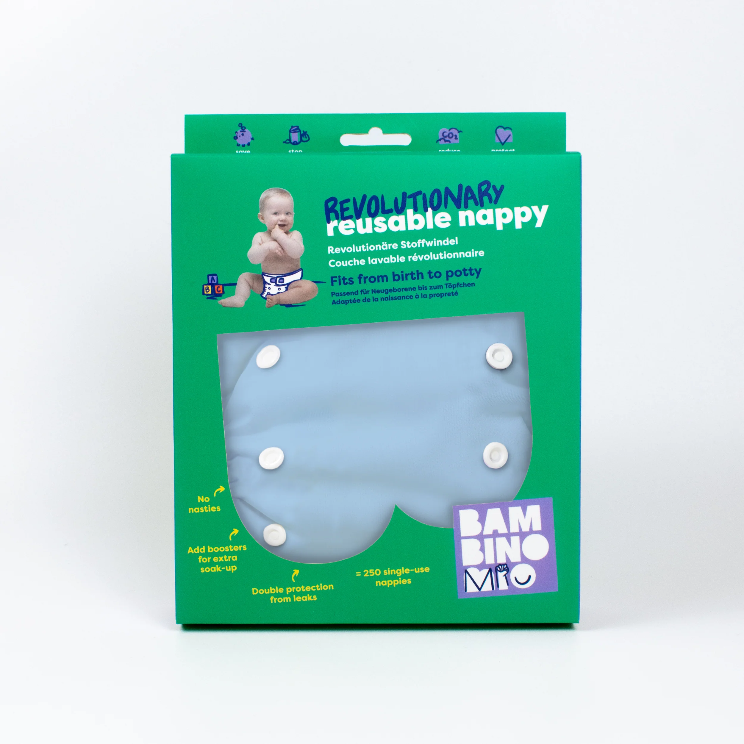 Revolutionary Reusable Nappy in Blue - Image 7