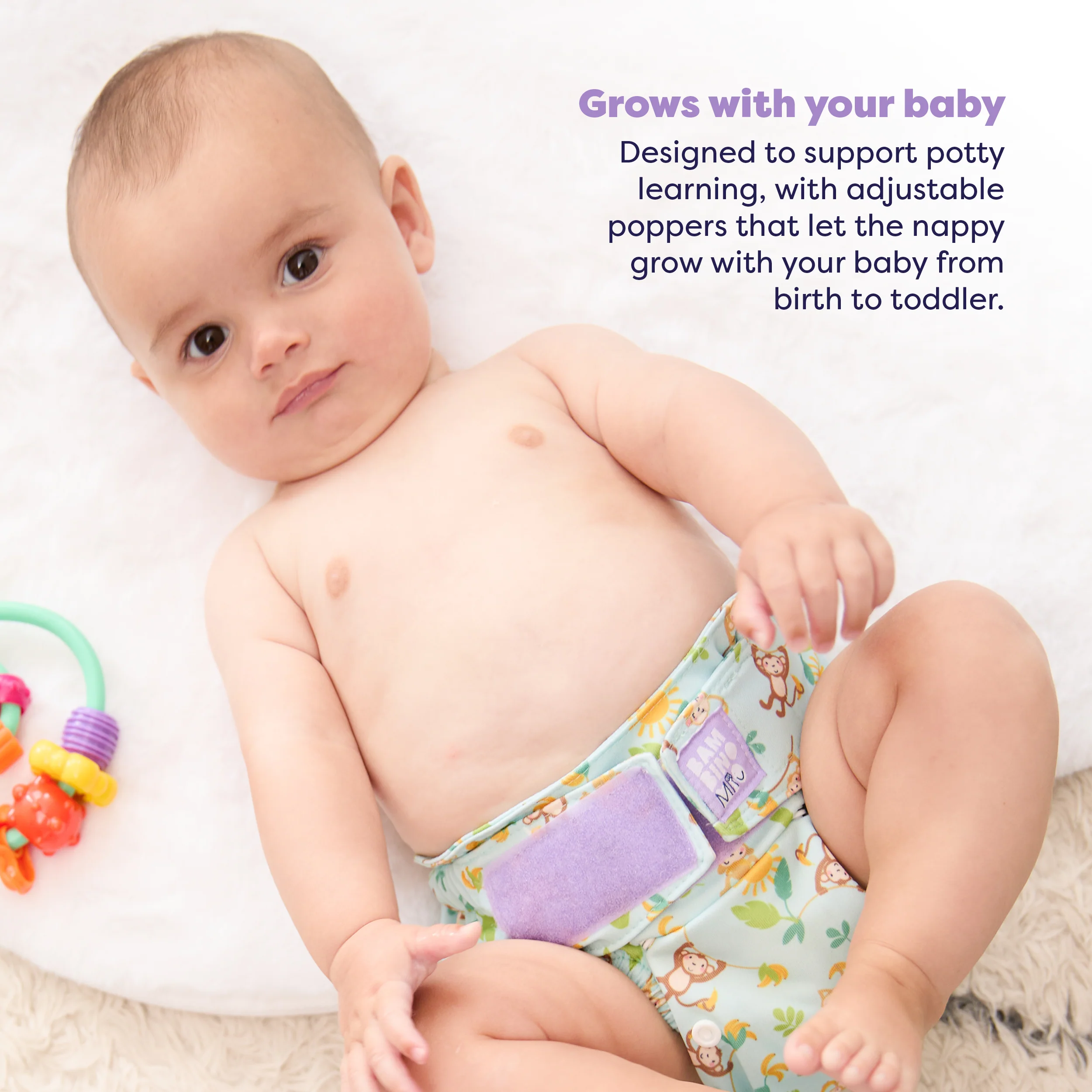 Revolutionary Reusable Nappy in Cheeky Monkeys - Image 4