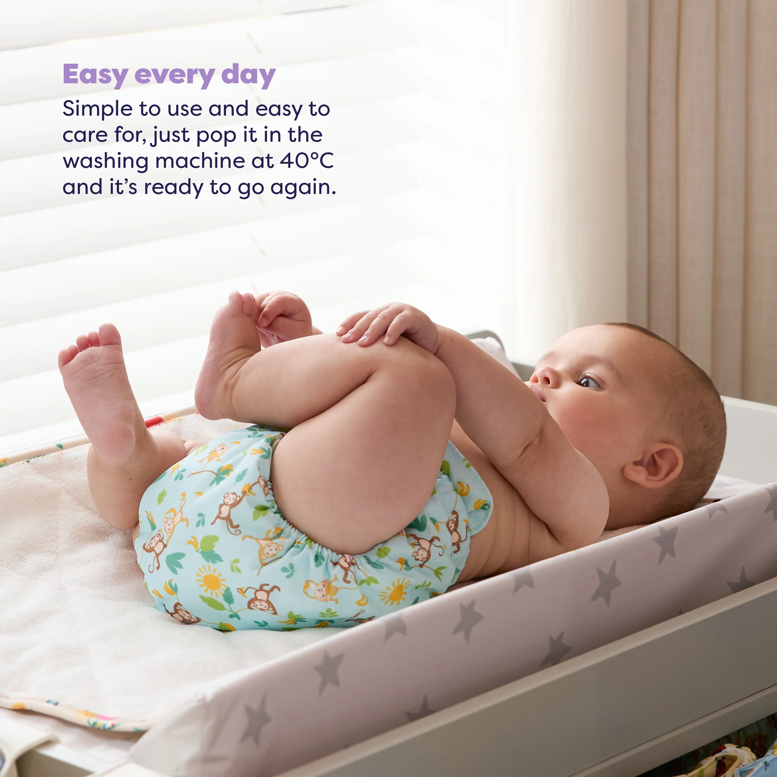 Revolutionary Reusable Nappy in Cheeky Monkeys - Image 5