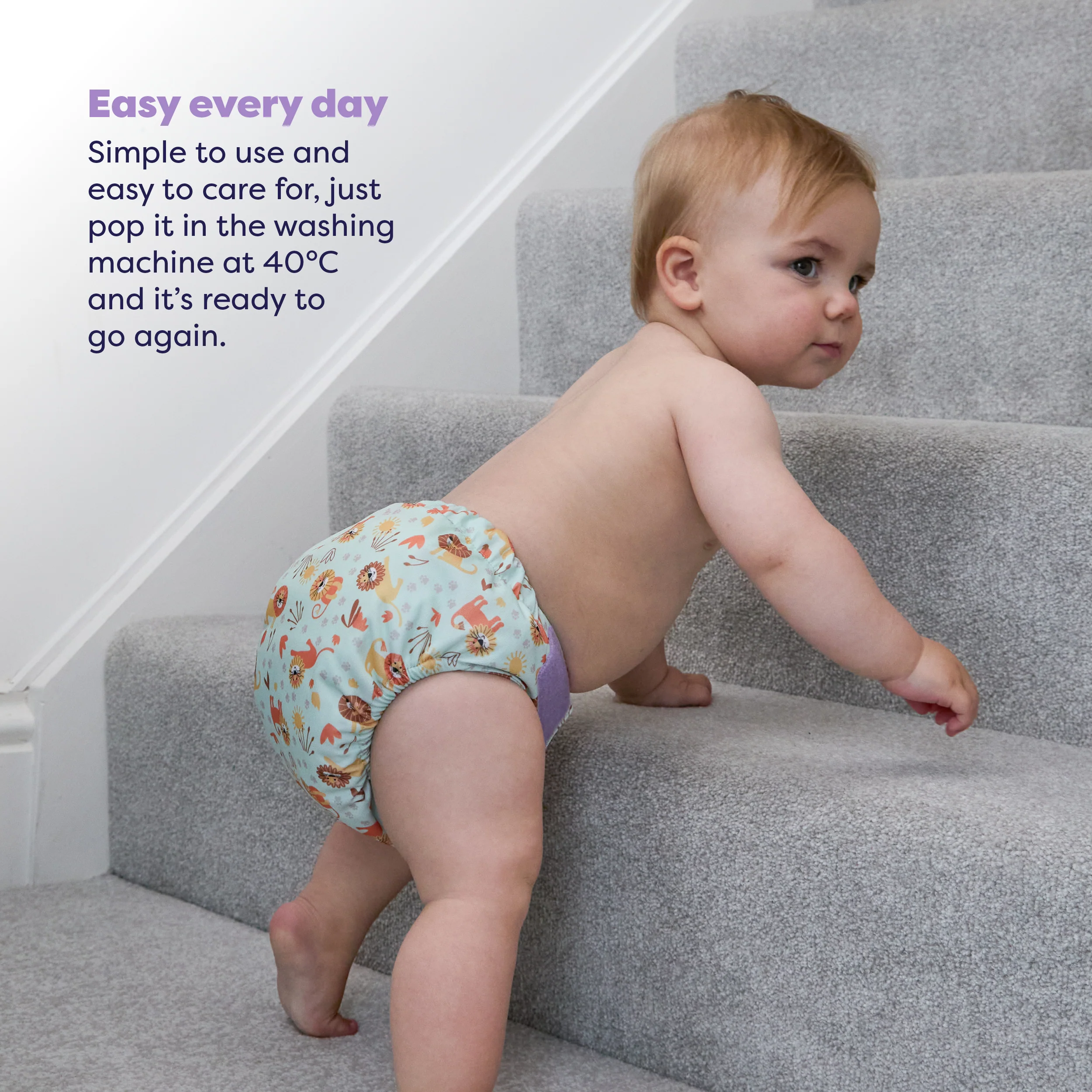 Revolutionary Reusable Nappy in Cool Cats - Image 5