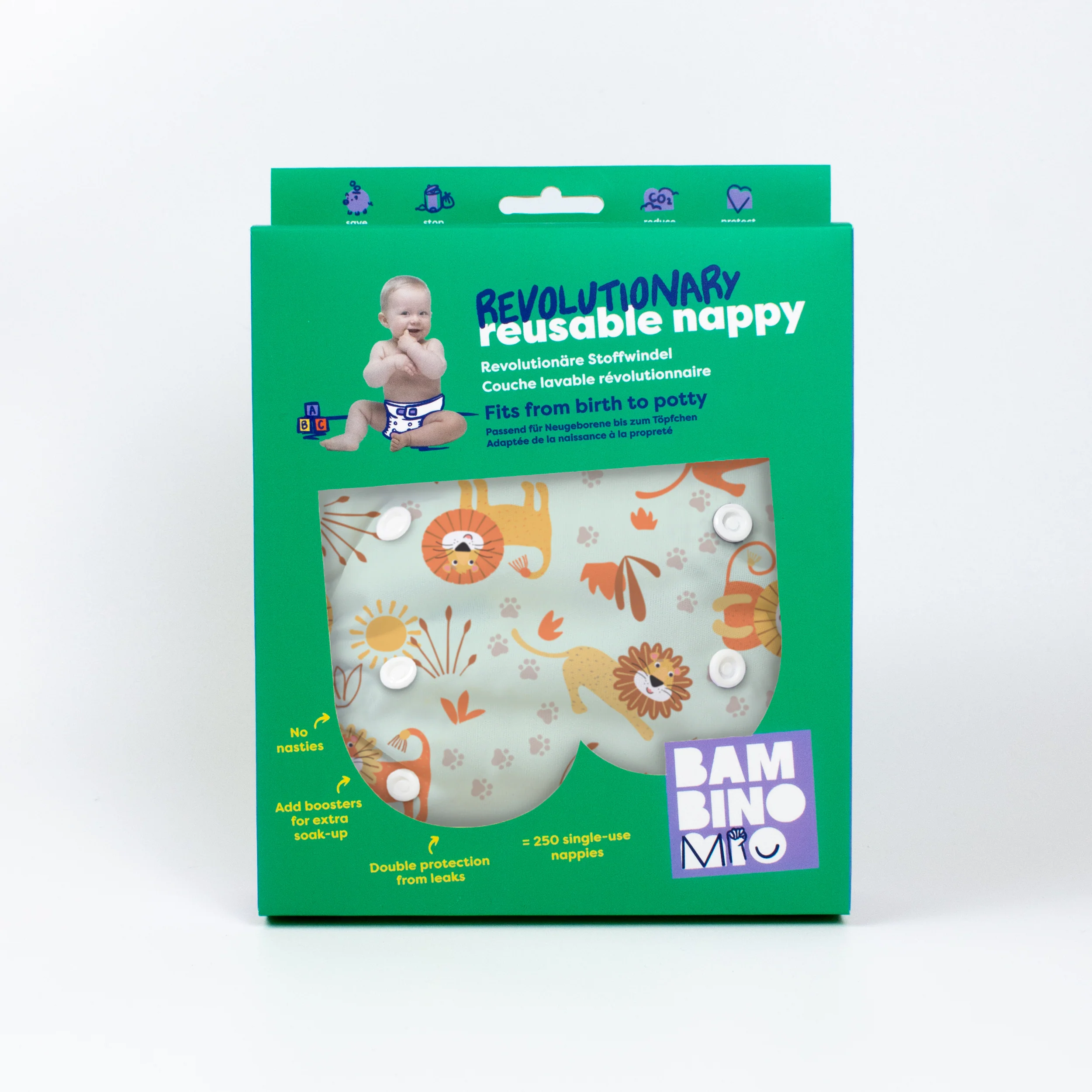 Revolutionary Reusable Nappy in Cool Cats - Image 7