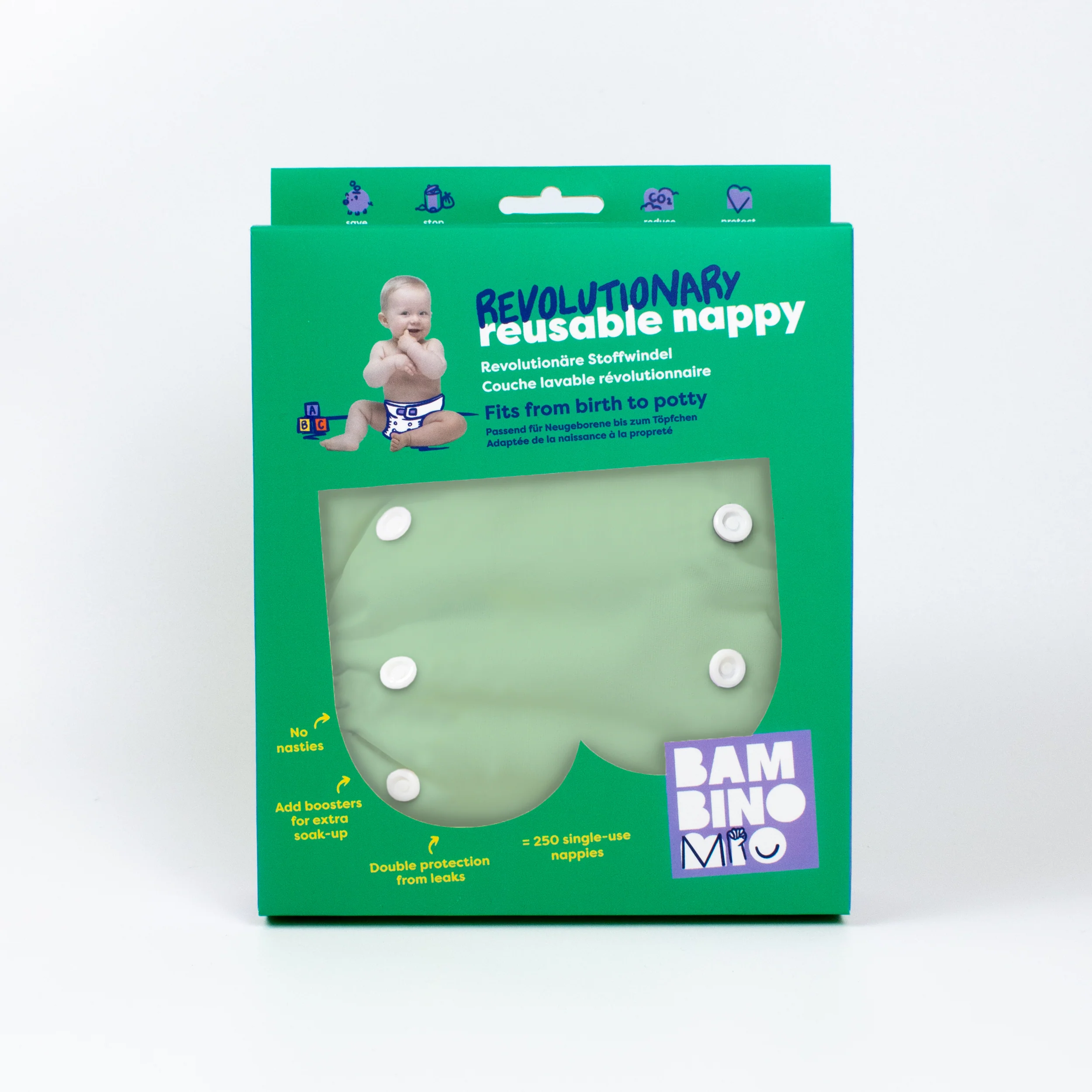 Revolutionary Reusable Nappy in Mint - Image 6