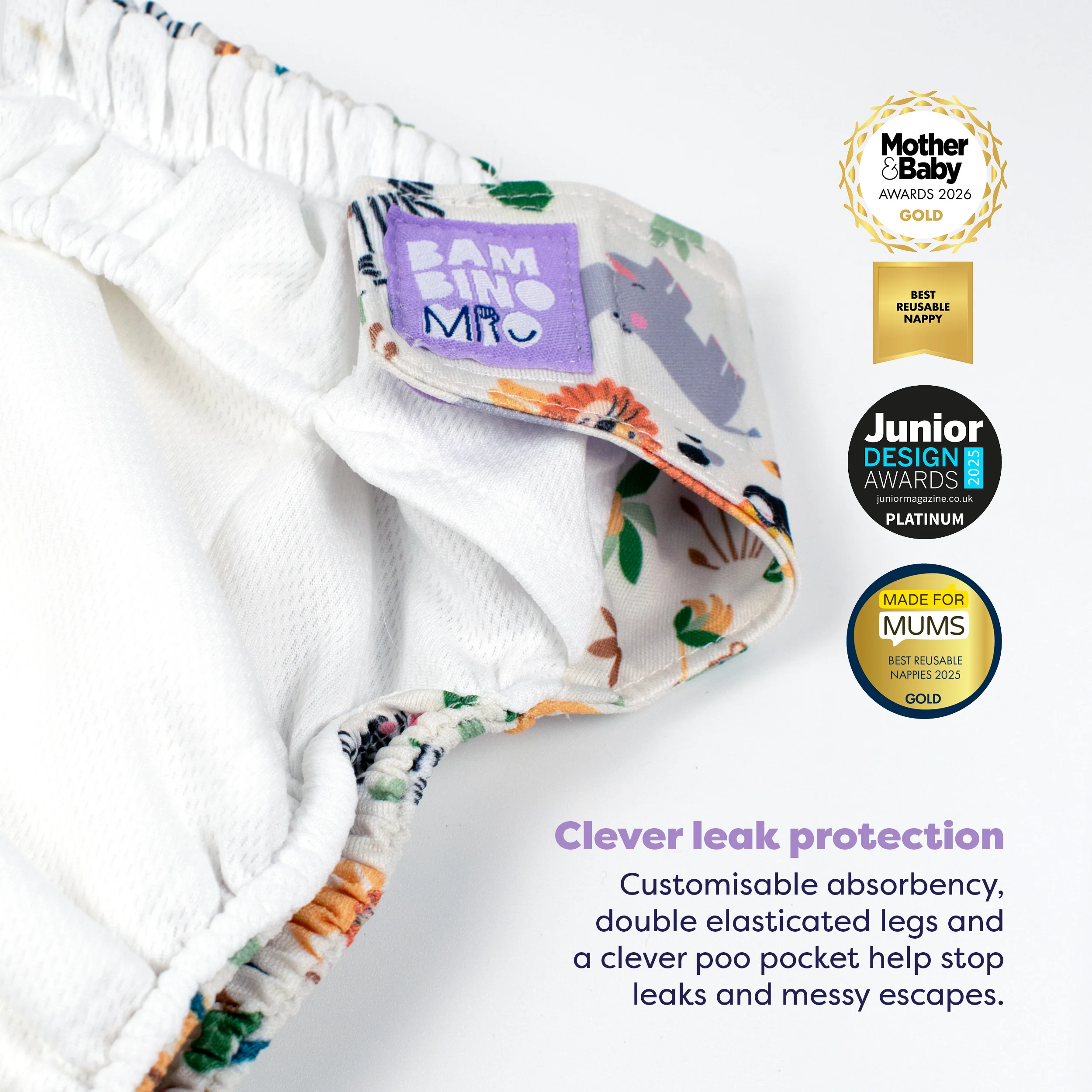 Revolutionary Reusable Nappy in Safari Squad - Image 3