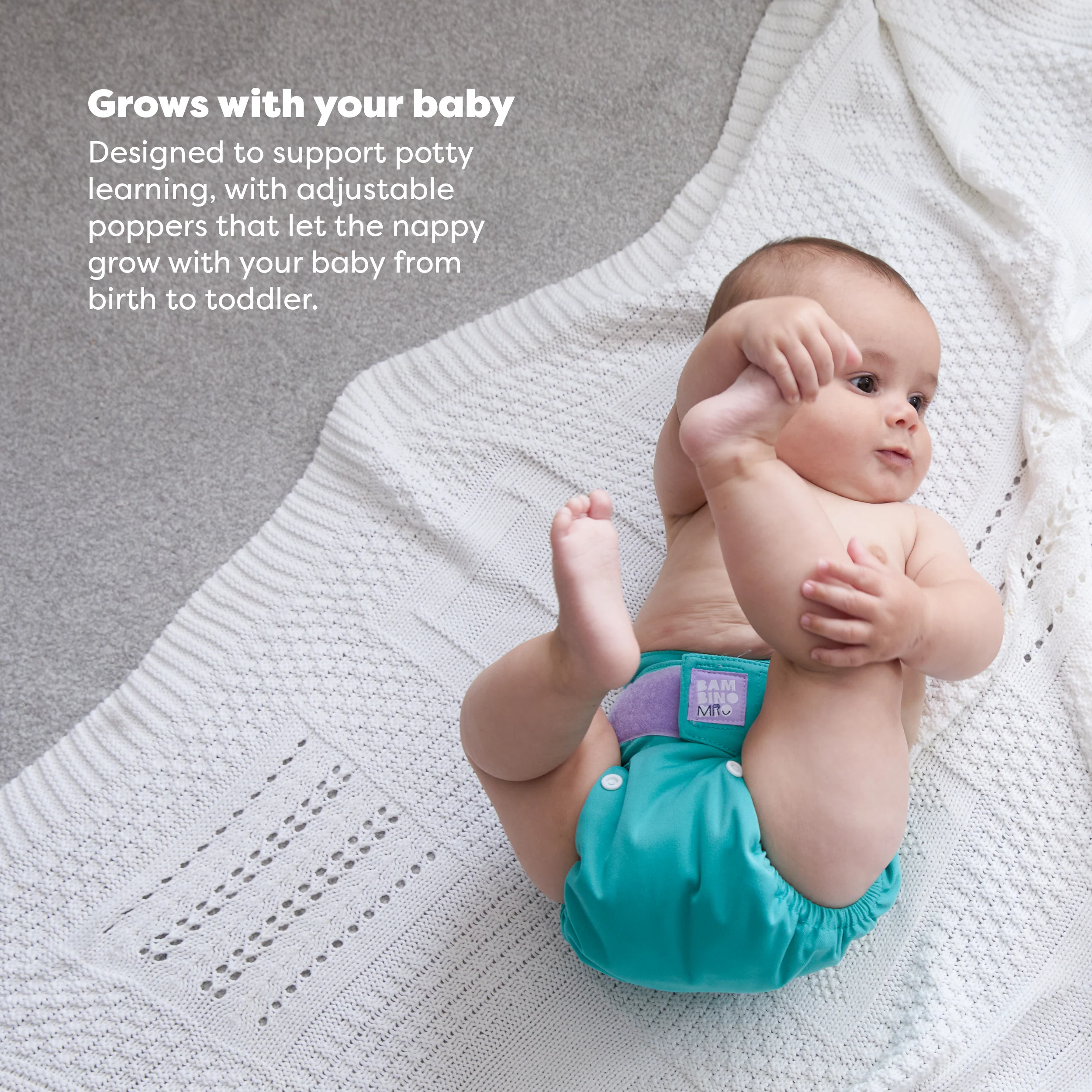 Revolutionary Reusable Nappy in Teal - Image 4