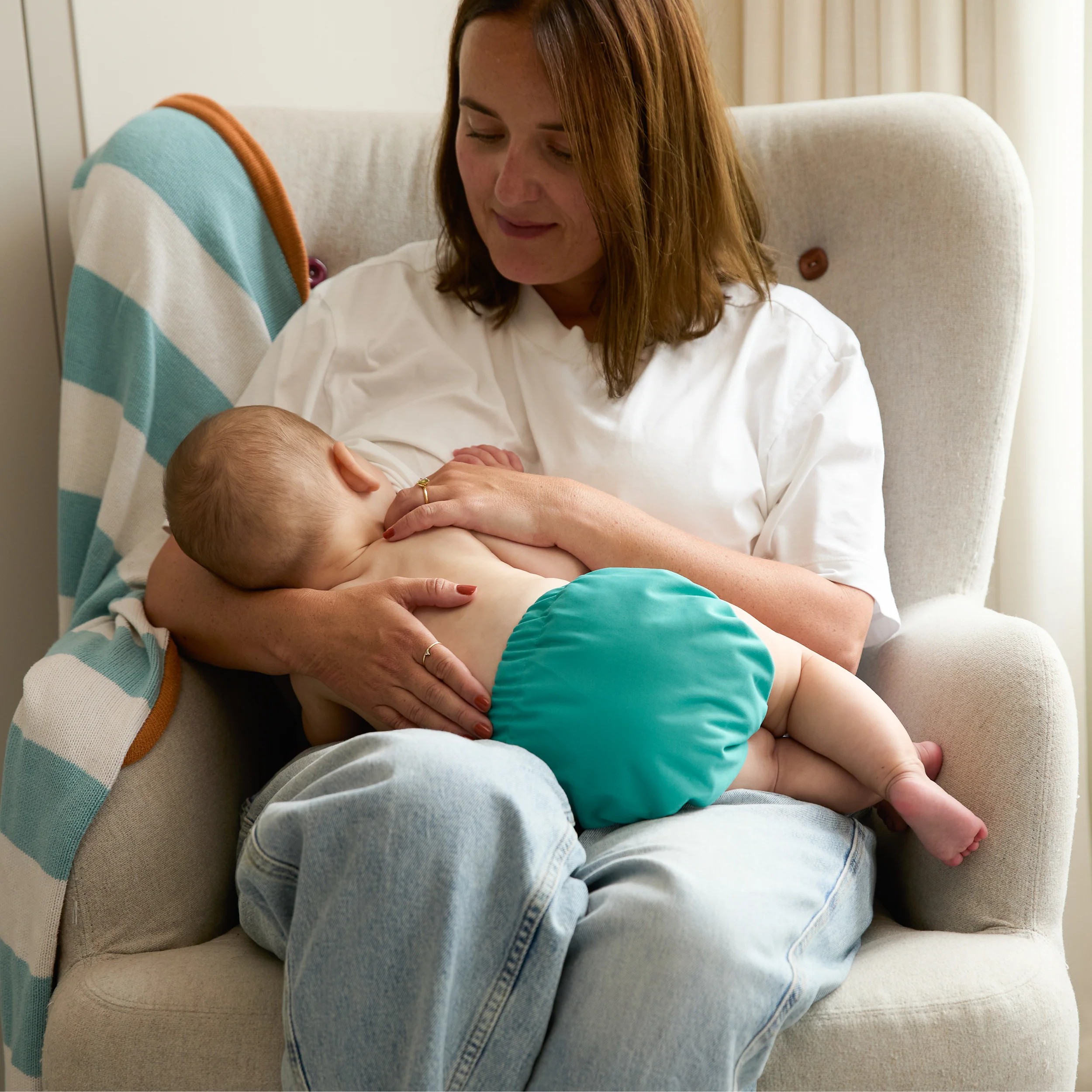 Revolutionary Reusable Nappy in Teal - Image 6