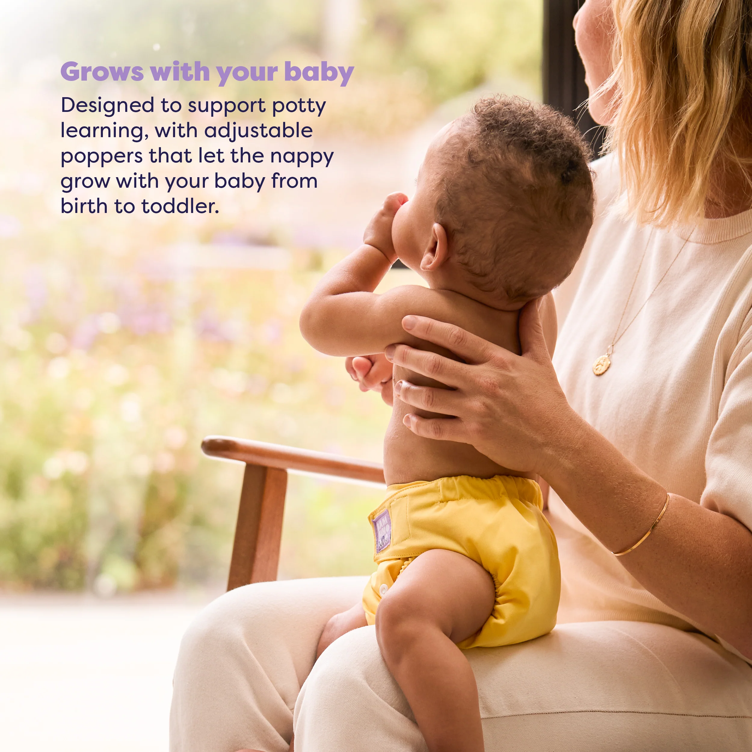 Revolutionary Reusable Nappy in Yellow - Image 4